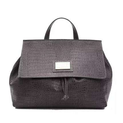 Pompei Donatella Gray Leather Women Shoulder Bag