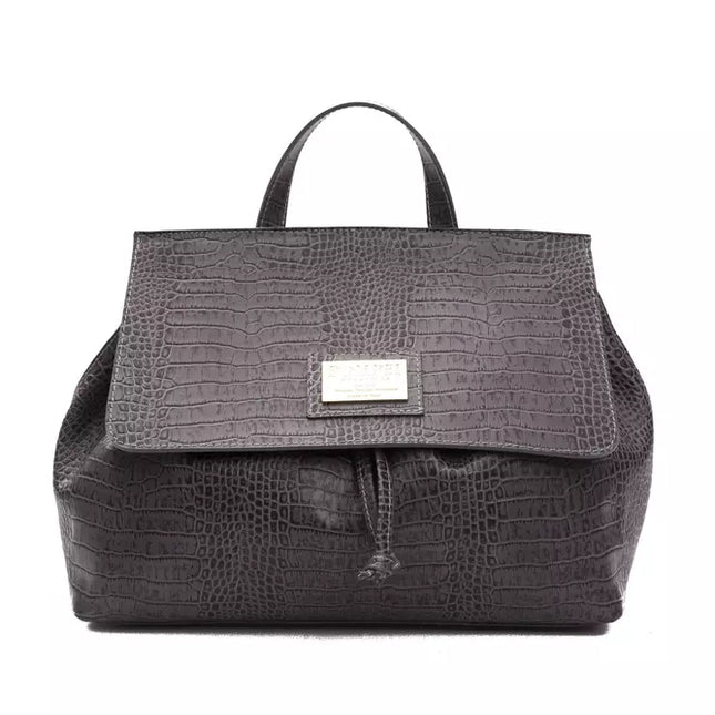 Pompei Donatella Gray Leather Women Shoulder Bag