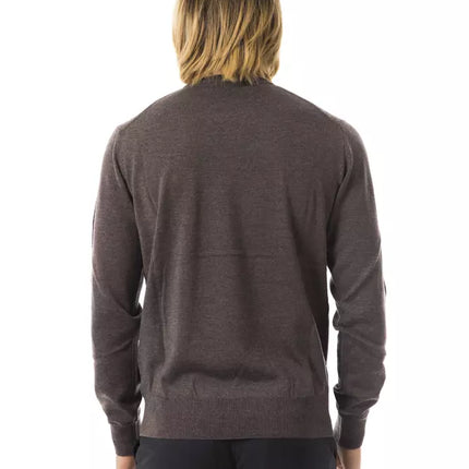 Uominitaliani Gray Merino Wool Men Sweater