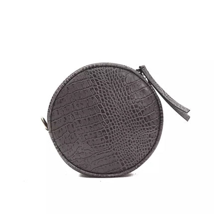 Pompei Donatella Gray Leather Women Crossbody Bag