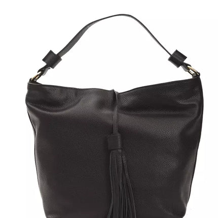 Pompei Donatella Black Leather Women Shoulder Bag