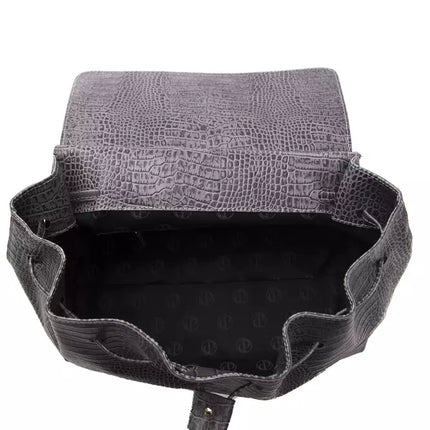 Pompei Donatella Gray Leather Women Shoulder Bag