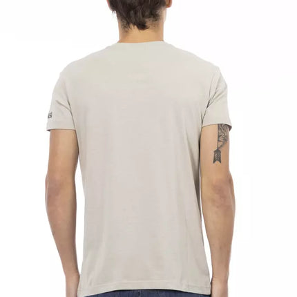 Trussardi Action Beige Cotton Men T-Shirt