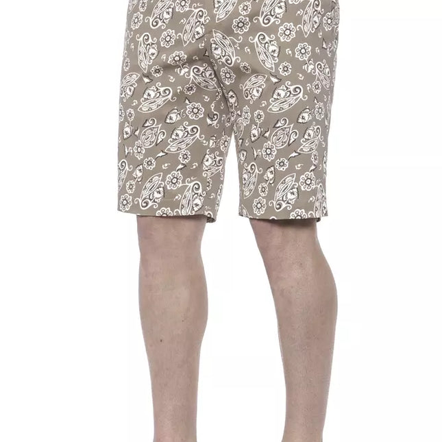 PT Torino Beige Cotton Men Bermuda Shorts