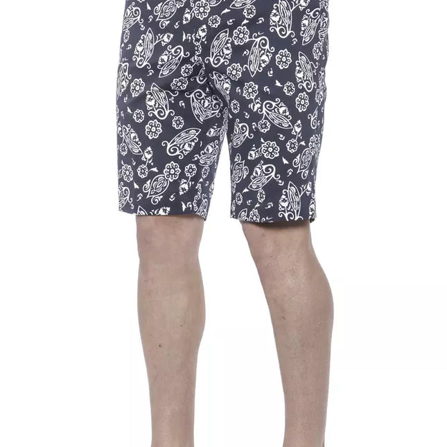 PT Torino Blue Cotton Men's Bermuda Shorts