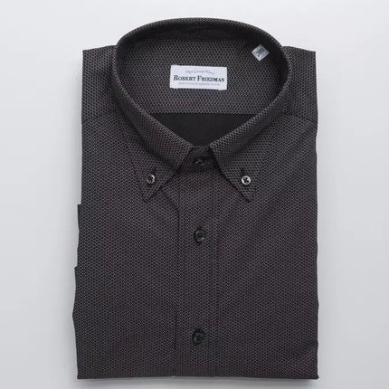 Robert Friedman Black Cotton Men's Shirt