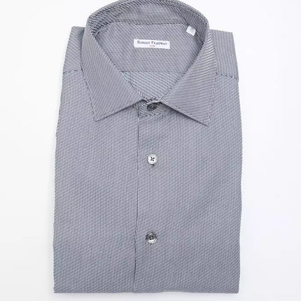 Robert Friedman Blue Cotton Men Shirt