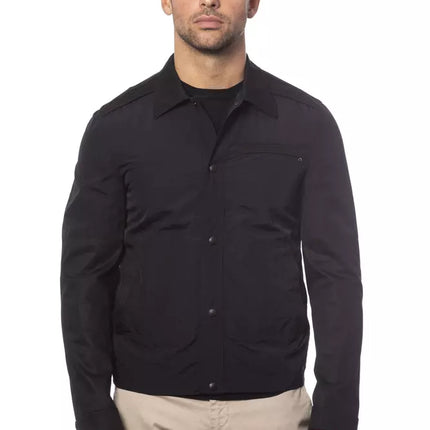 Verri Black Cotton Men Bomber Jacket