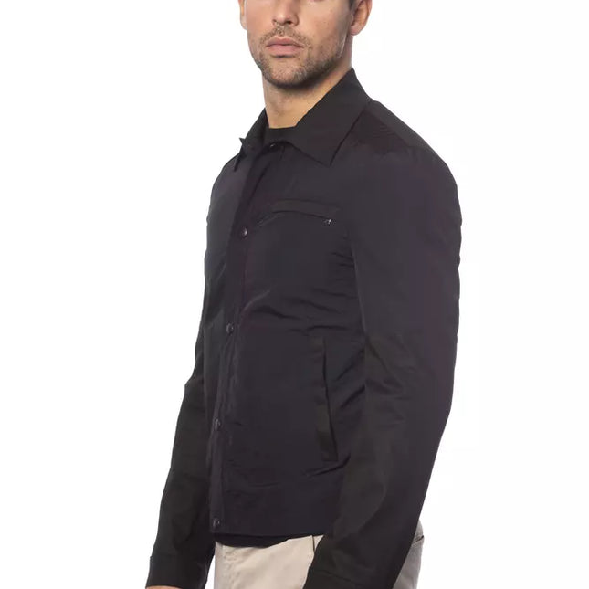 Verri Black Cotton Men Bomber Jacket