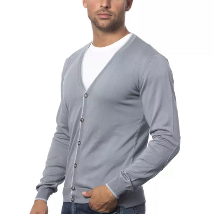 Verri Gray Cotton Men's Cardigan