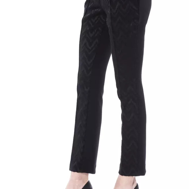 BYBLOS Black Marabou Women Pants