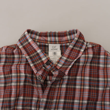 GF Ferre Multicolor Checkered Cotton Long Sleeves Casual Shirt