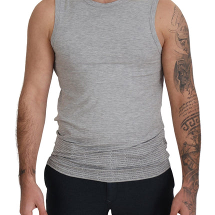 Ermanno Scervino Grey Sleeveless Men Pullover T-shirt
