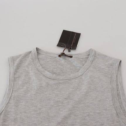 Ermanno Scervino Grey Sleeveless Men Pullover T-shirt