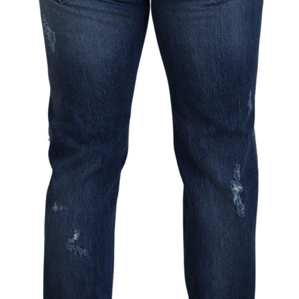 Dolce & Gabbana Blue Cotton Tattered Men Denim Jeans