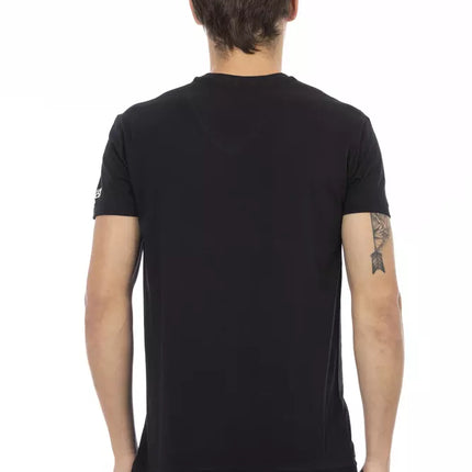 Trussardi Action Black Cotton Men's V-Neck T-Shirt