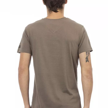 Trussardi Action Brown Cotton Men's V-Neck T-Shirt