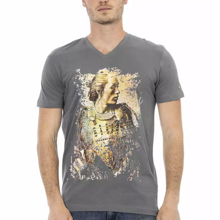 Trussardi Action Gray Cotton Men T-Shirt