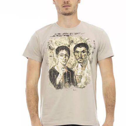 Trussardi Action Beige Cotton Men T-Shirt