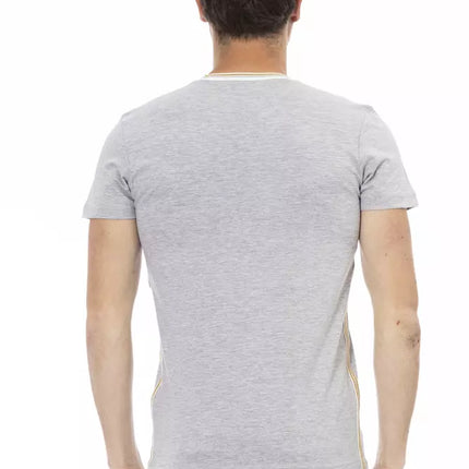 Trussardi Action Gray Cotton Men's V-Neck T-Shirt