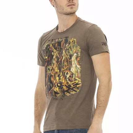 Trussardi Action Brown Cotton Men T-Shirt