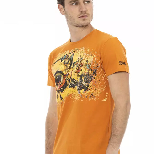 Trussardi Action "Orange Cotton Men T-Shirt"