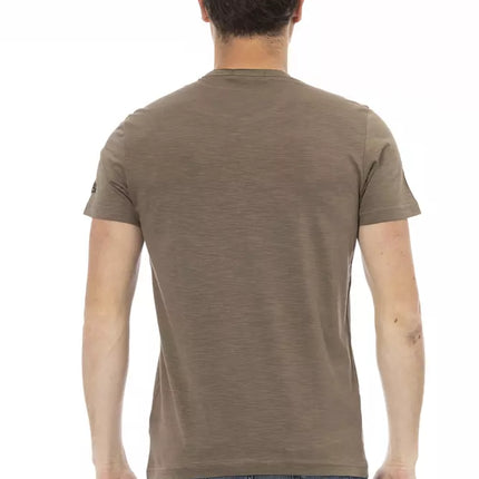 Trussardi Action Brown Cotton Men T-Shirt
