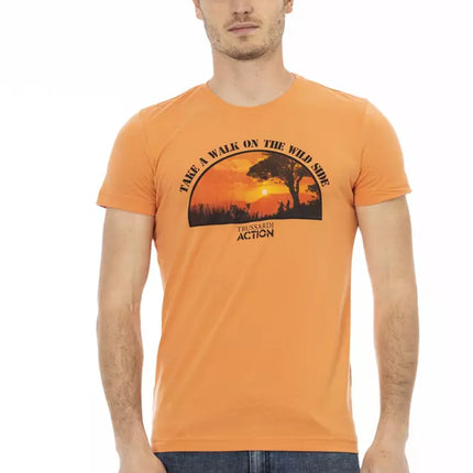 Trussardi Action Orange Cotton Men T-Shirt