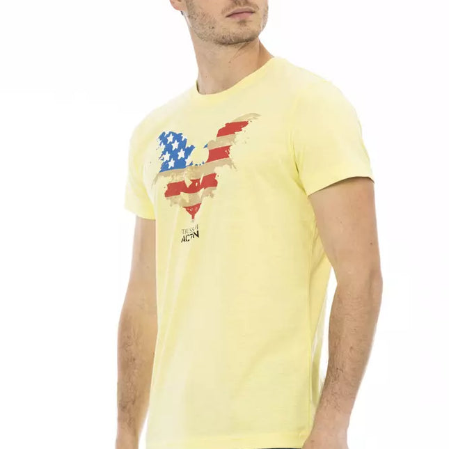 Trussardi Action Yellow Cotton Men T-Shirt
