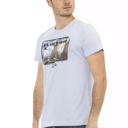 Trussardi Action Light Blue Cotton Men T-Shirt