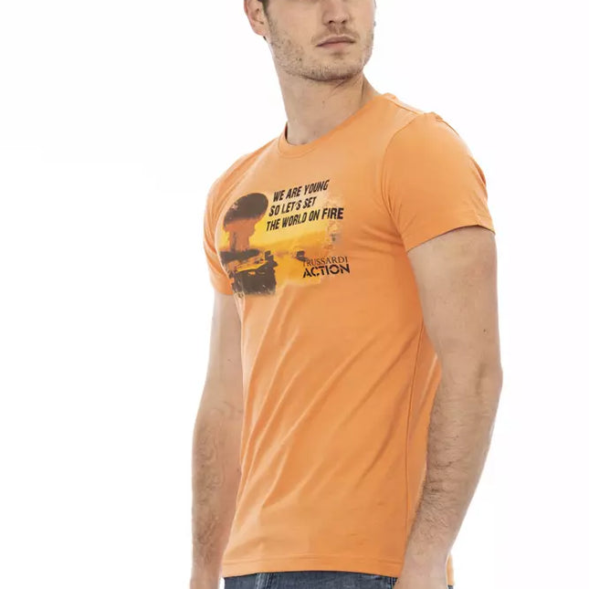 Trussardi Action Orange Cotton Men T-Shirt