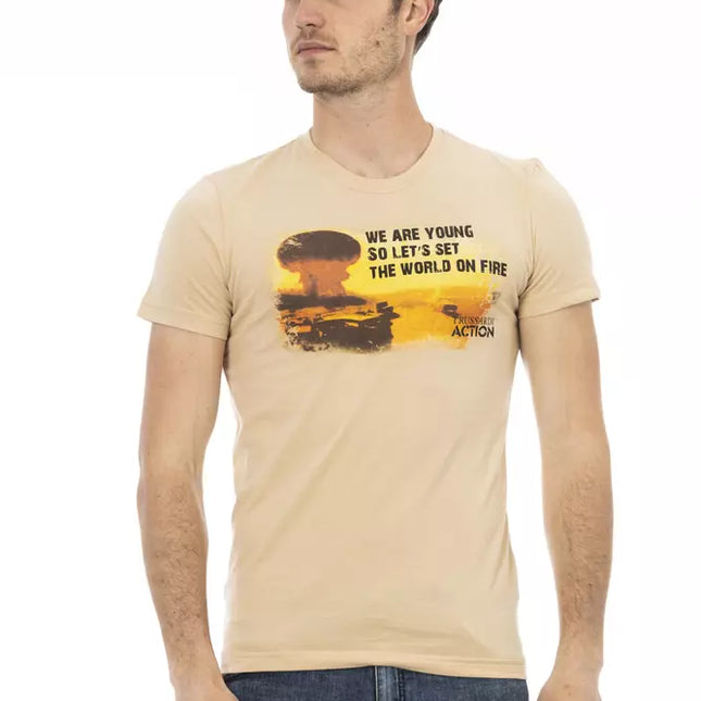 Trussardi Action Beige Cotton Men's T-Shirt