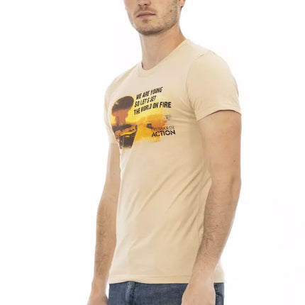 Trussardi Action Beige Cotton Men's T-Shirt