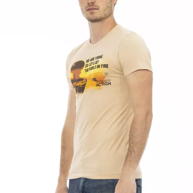 Trussardi Action Beige Cotton Men's T-Shirt