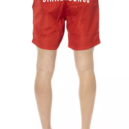 Bikkembergs Red Polyester Men Swim Short
