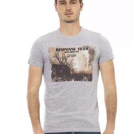 Trussardi Action Gray Cotton Men T-Shirt