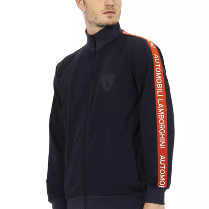 Automobili Lamborghini Blue Polyester Men Sweatshirt