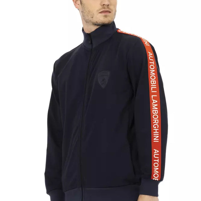 Automobili Lamborghini Blue Polyester Men Sweatshirt