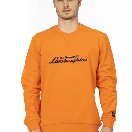 Automobili Lamborghini Orange Cotton Men's Sweater