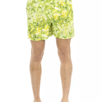 Just Cavalli Green Polyester Men Swim Short