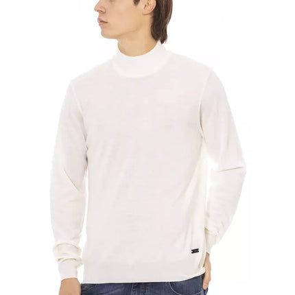 Baldinini Trend White Fabric Men's Turtleneck Sweater