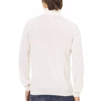 Baldinini Trend White Fabric Men Turtleneck Sweater