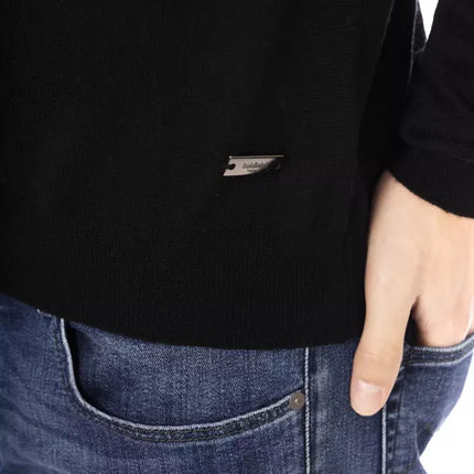 Baldinini Trend Black Fabric Men Sweater Turtleneck