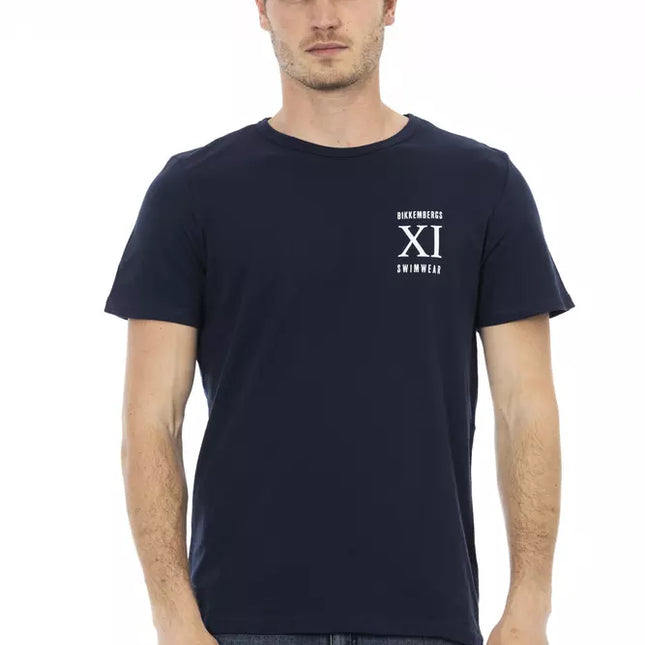 Bikkembergs Blue Cotton Men T-Shirt