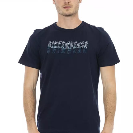 Bikkembergs Blue Cotton Men T-Shirt