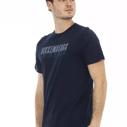 Bikkembergs Blue Cotton Men T-Shirt