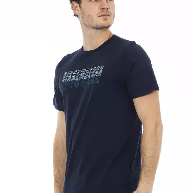 Bikkembergs Blue Cotton Men T-Shirt