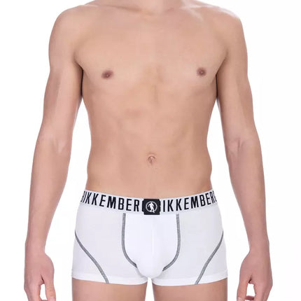 Bikkembergs White Cotton Men's Trunk Underwear Pack
