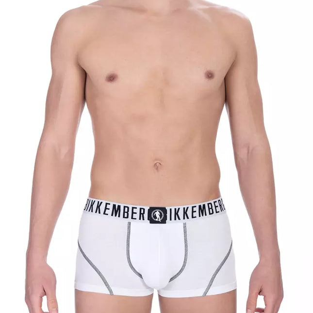 Bikkembergs White Cotton Men's Trunk Underwear Pack