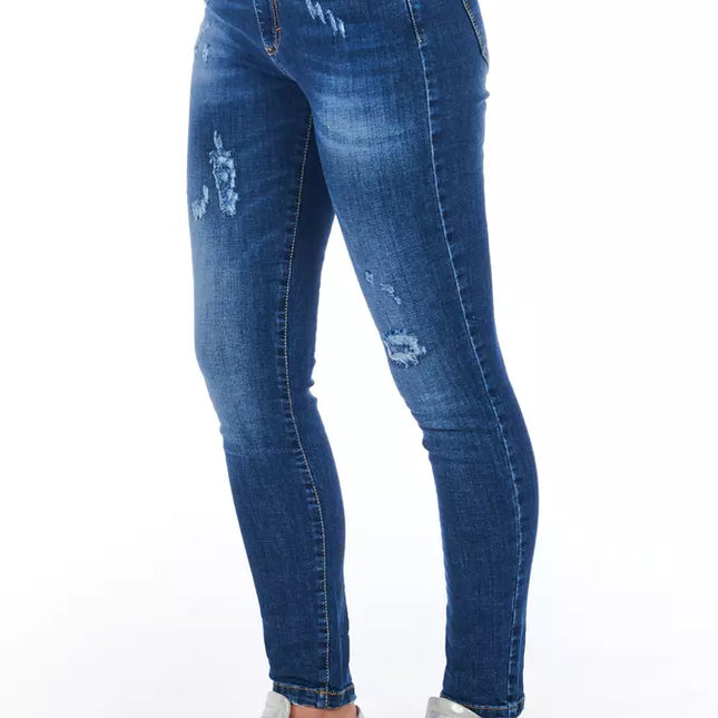Frankie Morello Blue Other Fibres Women Jeans
